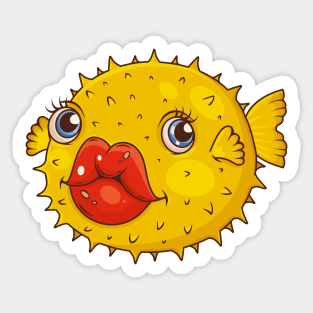 Fish Big Lips Funny Sticker